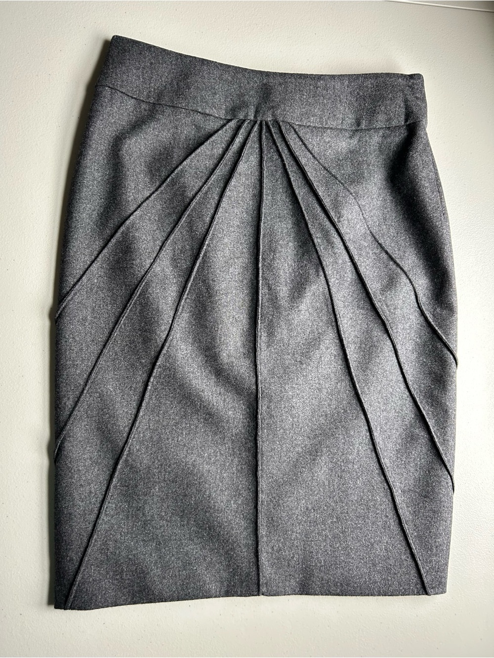 Salvatore Ferragamo Wool Mohair Blend Pencil Skirt Gray Italian Made Size 38
